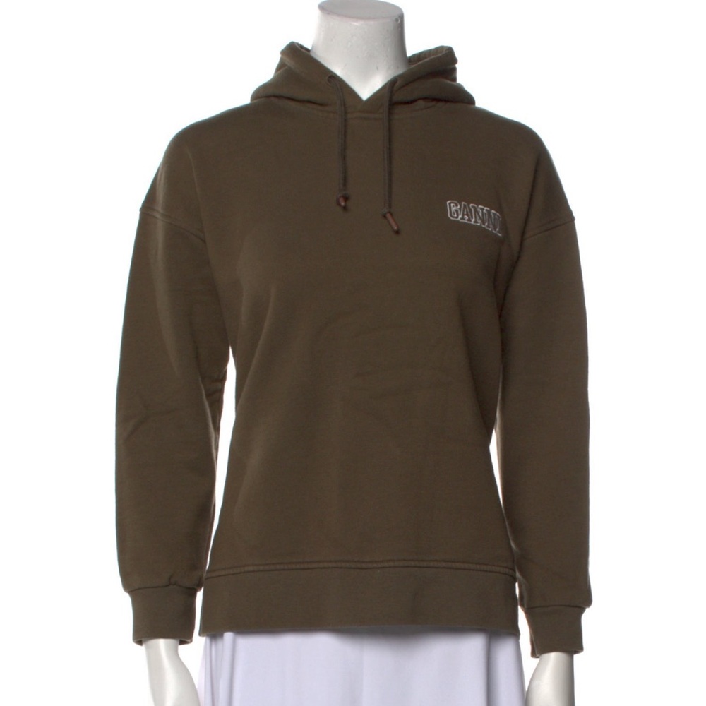 Ganni Olive Green Hoodie